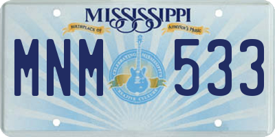 MS license plate MNM533