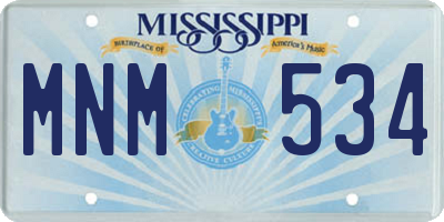 MS license plate MNM534