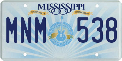 MS license plate MNM538