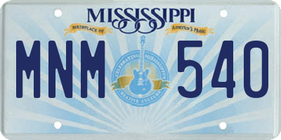 MS license plate MNM540