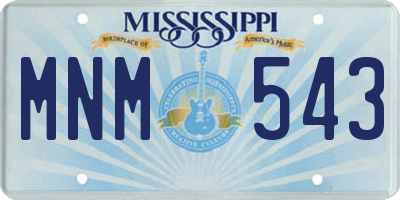 MS license plate MNM543