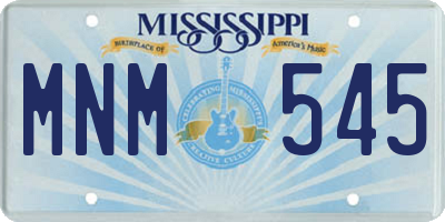 MS license plate MNM545
