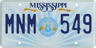 MS license plate MNM549