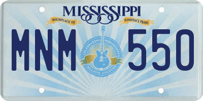 MS license plate MNM550