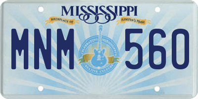 MS license plate MNM560