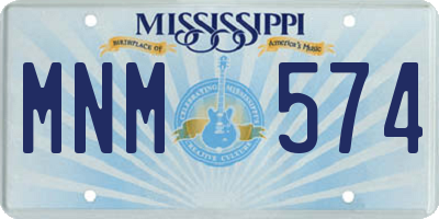 MS license plate MNM574