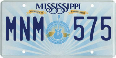 MS license plate MNM575
