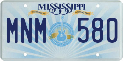 MS license plate MNM580