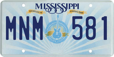 MS license plate MNM581
