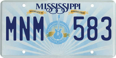 MS license plate MNM583