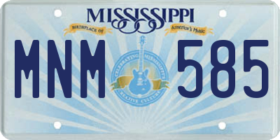 MS license plate MNM585