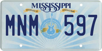MS license plate MNM597