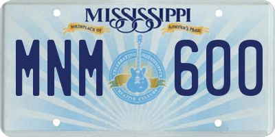 MS license plate MNM600