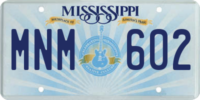 MS license plate MNM602