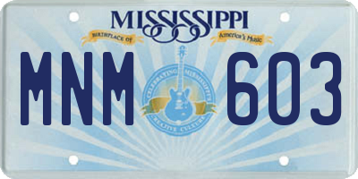 MS license plate MNM603