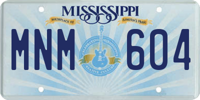 MS license plate MNM604