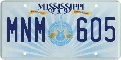 MS license plate MNM605