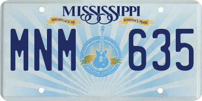 MS license plate MNM635