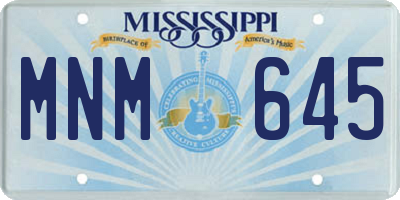 MS license plate MNM645