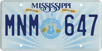 MS license plate MNM647