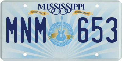 MS license plate MNM653