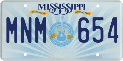 MS license plate MNM654