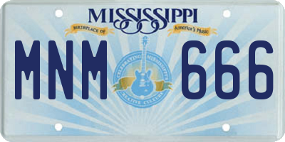 MS license plate MNM666