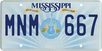 MS license plate MNM667