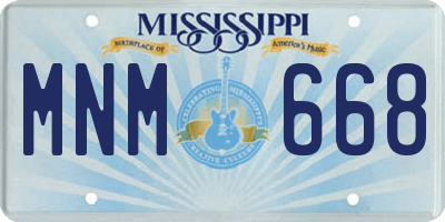 MS license plate MNM668