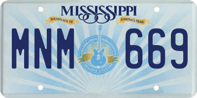 MS license plate MNM669