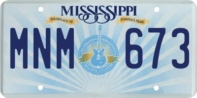 MS license plate MNM673