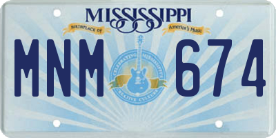MS license plate MNM674
