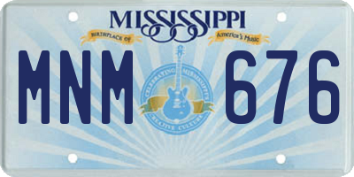MS license plate MNM676