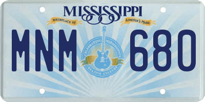 MS license plate MNM680