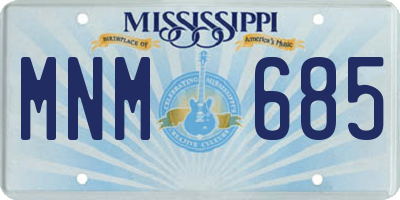 MS license plate MNM685