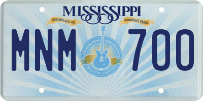 MS license plate MNM700