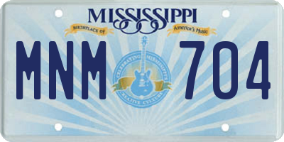MS license plate MNM704