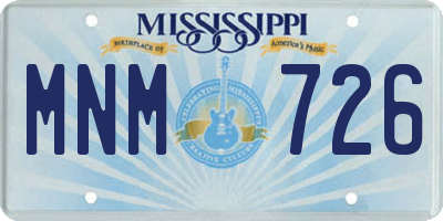 MS license plate MNM726