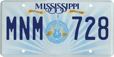 MS license plate MNM728