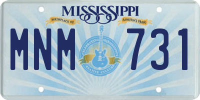 MS license plate MNM731