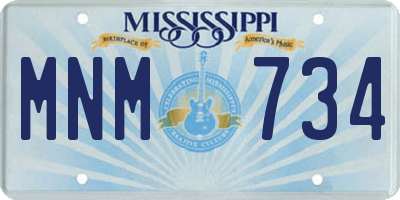 MS license plate MNM734
