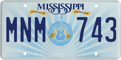 MS license plate MNM743
