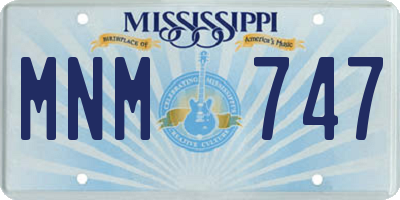MS license plate MNM747