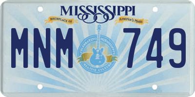 MS license plate MNM749