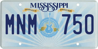 MS license plate MNM750