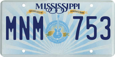 MS license plate MNM753