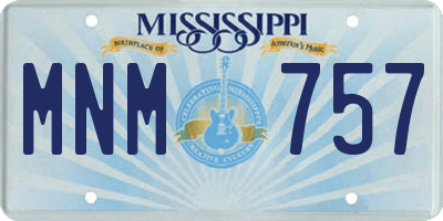 MS license plate MNM757