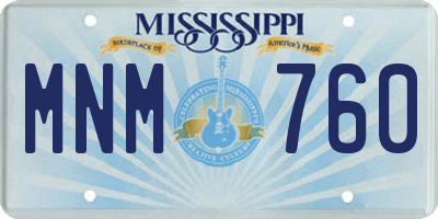 MS license plate MNM760