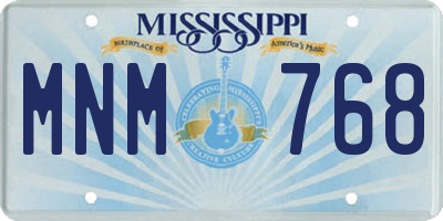 MS license plate MNM768