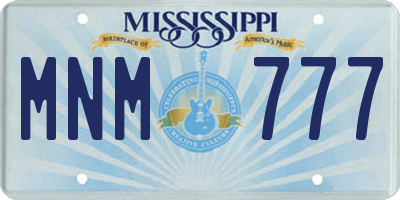 MS license plate MNM777